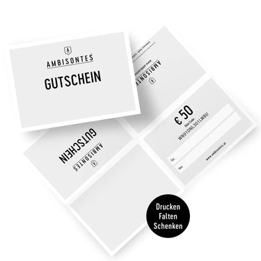 Ambisontes Geschenkgutschein - Für jeden Anlass, sofort online oder vor Ort einlösbar.