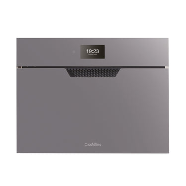 Coldline LIFE W45 in Grau mit Edelstahlblende – zeitlos und effizient.
