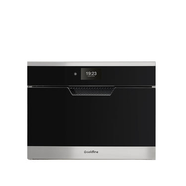 Coldline LIFE W45 in Schwarz mit Edelstahlblende – kompakt und elegant.