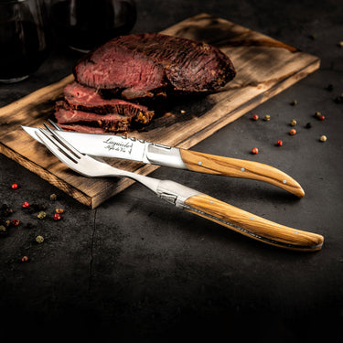 Elegantes Steak-Gabel-Set aus der Luxury Line von Laguiole, ideal für besondere Anlässe.