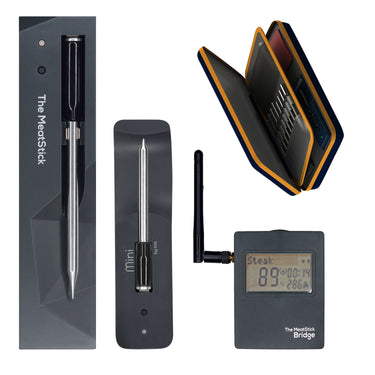 The MeatStick Thermometer Set 8 – 100 % kabellos, wasserdicht und einfach zu bedienen.