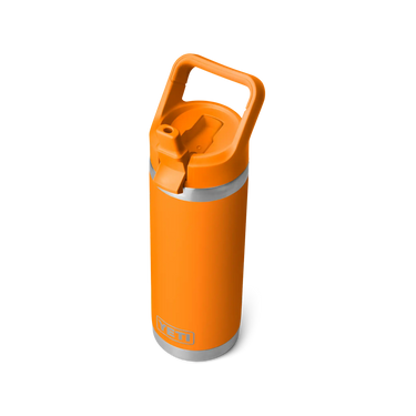 YETI Rambler 18 Oz Straw Bottle in King Crab mit klappbarem Trinkhalmdeckel