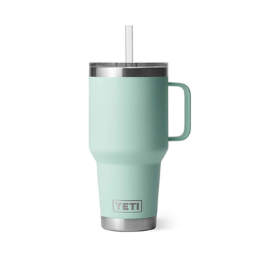 Rambler 35 Oz Straw Mug in Seafoam – idealer Begleiter für Outdoor-Abenteuer.