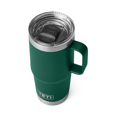YETI Rambler Travel Mug 20 oz in Black Forest Green – isolierter Thermobecher mit Griff