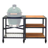 Big Green Egg Set mit stabilem Untergestell und praktischem Regal für Zubehör.