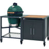 Big Green Egg Set mit stabilem Untergestell und praktischem Cabinet für Zubehör.