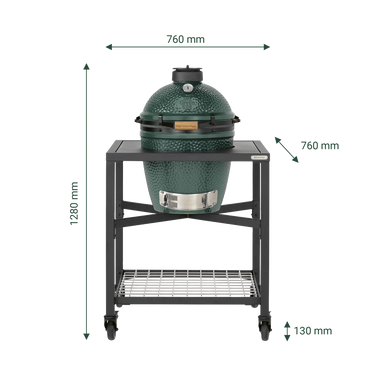 Big Green Egg M Untergestell mit Maßangaben.