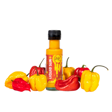 Trusted Origins Liquid Sun - feurige Chili Sauce aus roten und gelben Habaneros
