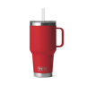 Der YETI Rambler 35 Oz Straw Mug in Rescue Red hält Getränke lange kalt